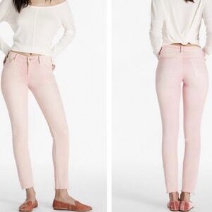 Lucky Brand Light Pink Lolita Skinny Jeans with Frayed Hem in Size 12/31